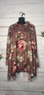Oddy Boutique Rosie Mauve Cowl Neck Sweater Large+ Oversized